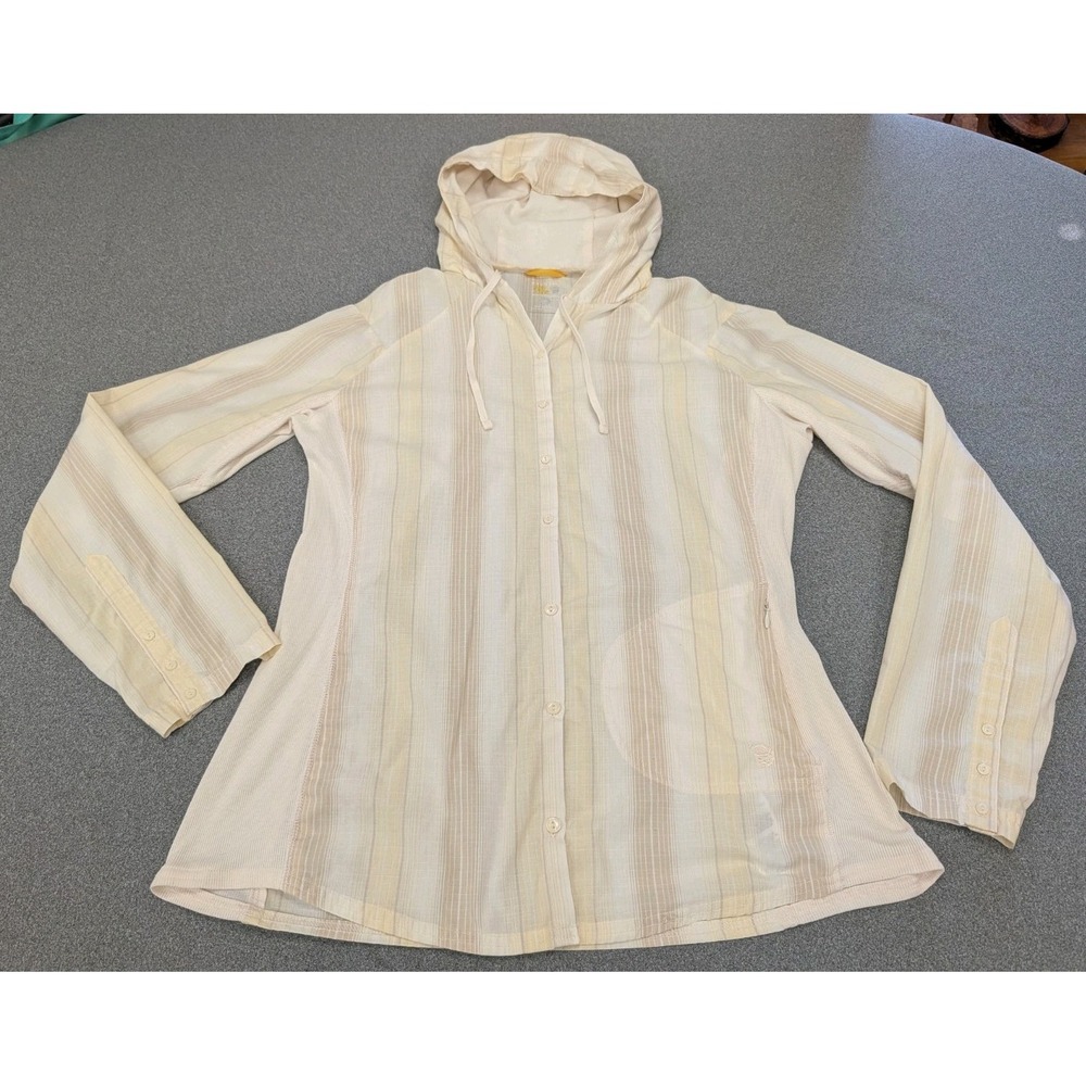 Mountain Hardwear Women's Hoodie Size 14 Button-Down Front Tab Long Sleeves